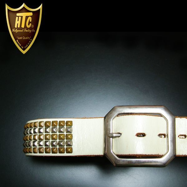 希少★HTC エイチティーシー★５連 スタッズベルト 32 白 Z15033