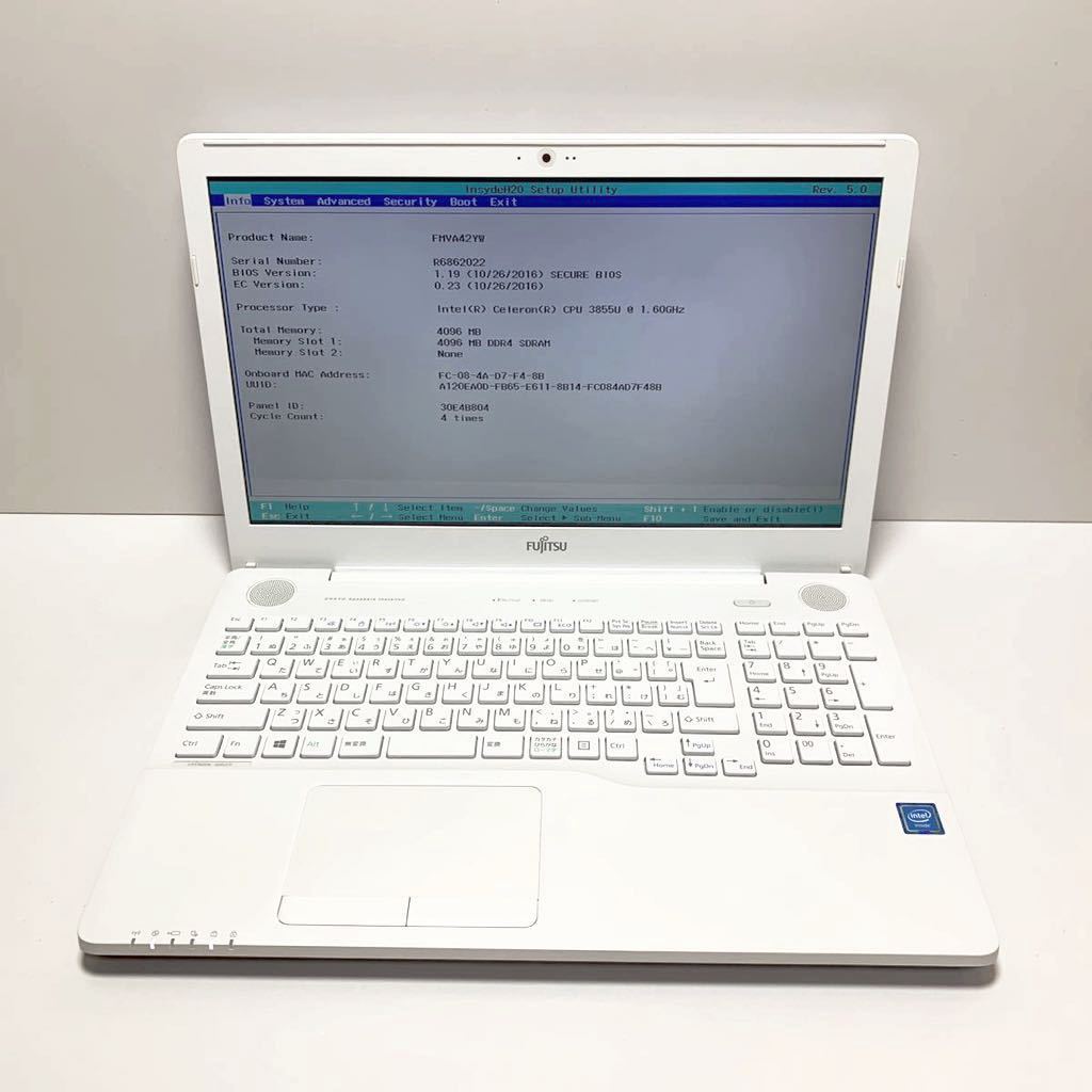 FUJITSU LIFE BOOK 美品 ノートパソコン AH42/Y FMVA42YW メモリ無し