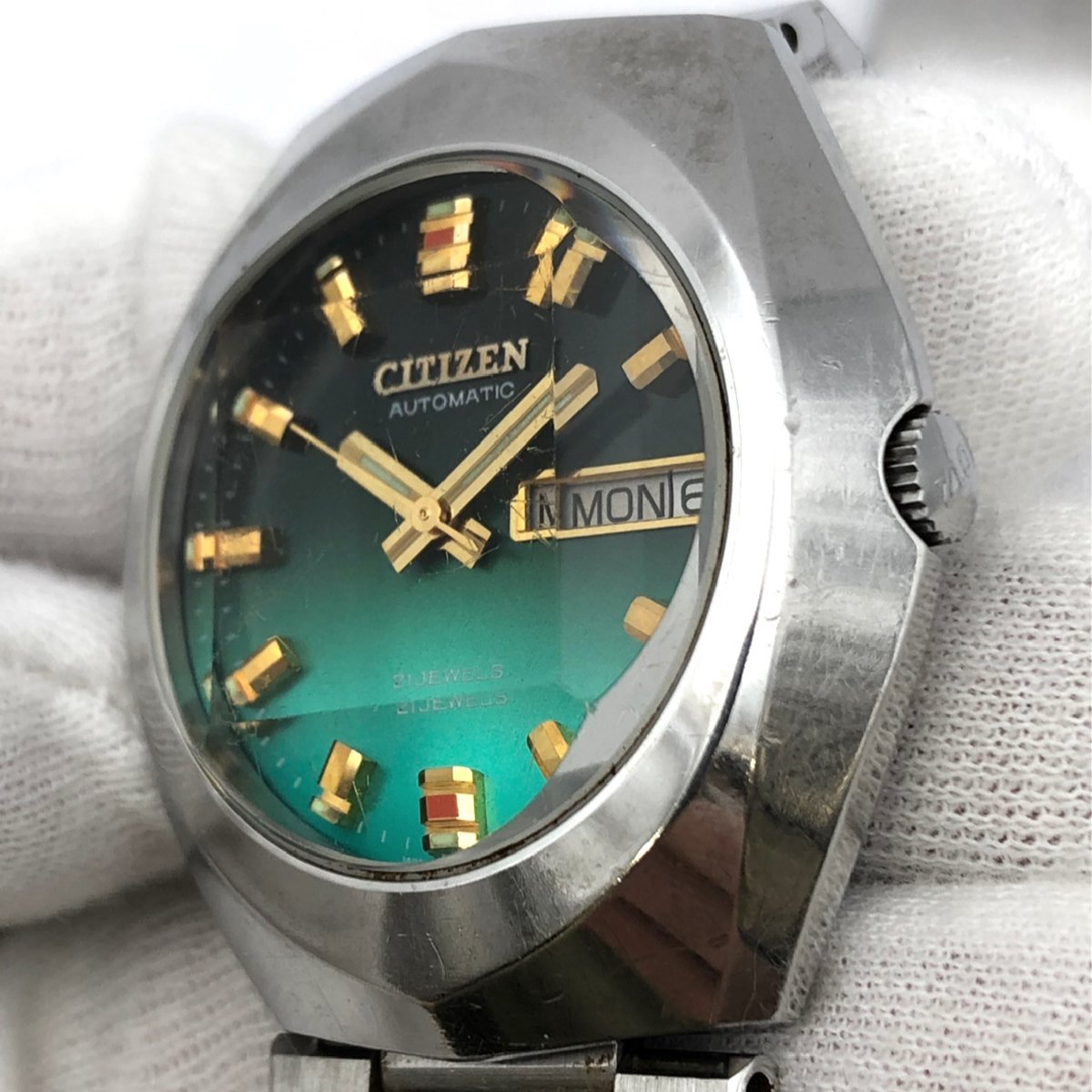 CITIZEN/シチズン/21石/デイデイト/カットガラス/4-652461 Y/自動巻 