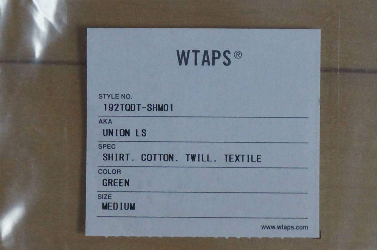 公式オンライン購入 WTAPS UNION LS SHIRT COTTON TWILL TEXTILE M 