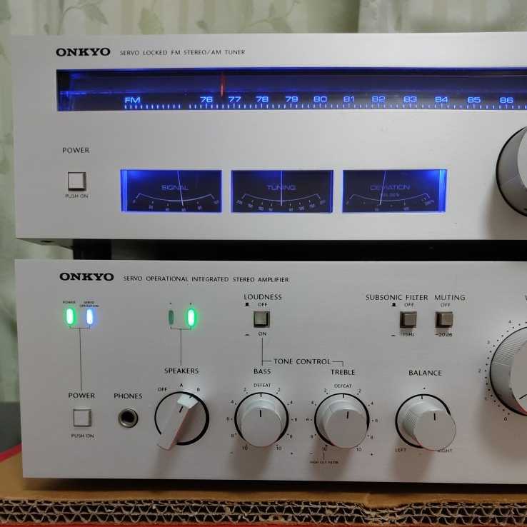 音出し確認品ONKYO【プリメインアンプA-805+チューナーT-406】セット、簡易メンテ、ランプLED交換、オンキヨー ONKYO Integra A-805 現状品 past) プリメイン