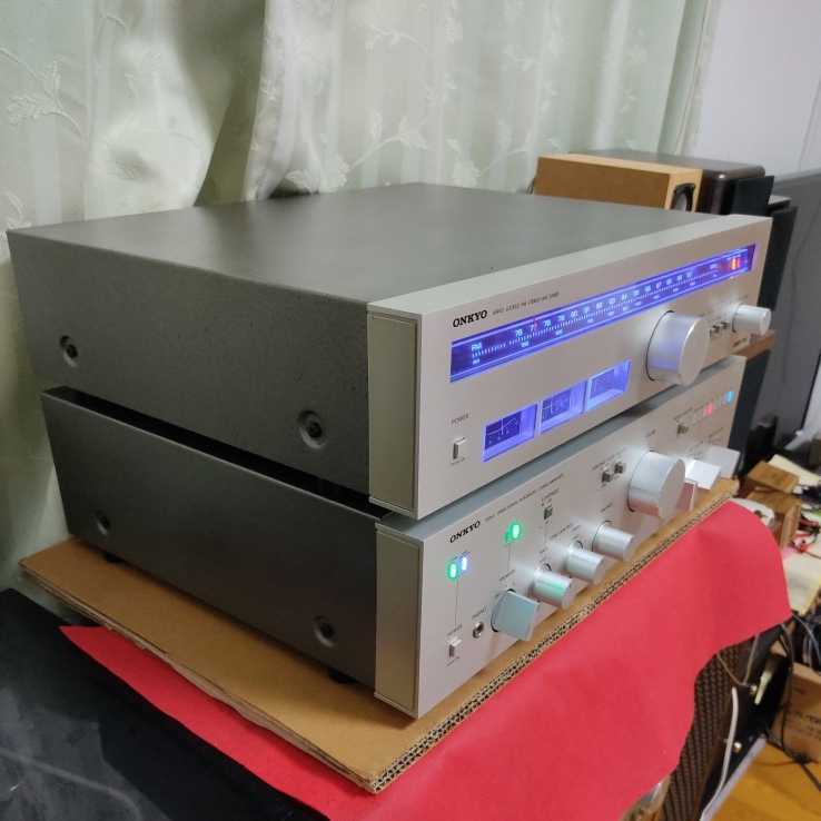 音出し確認品ONKYO【プリメインアンプA-805+チューナーT-406】セット、簡易メンテ、ランプLED交換、オンキヨー ONKYO Integra A-805 現状品 past) プリメイン