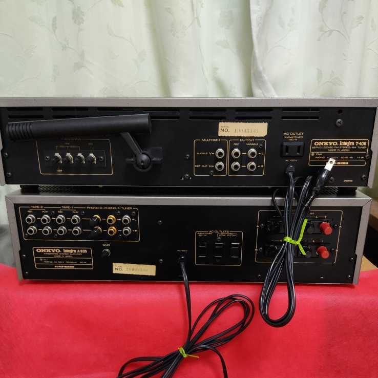 音出し確認品ONKYO【プリメインアンプA-805+チューナーT-406】セット、簡易メンテ、ランプLED交換、オンキヨー ONKYO Integra A-805 現状品 past) プリメイン