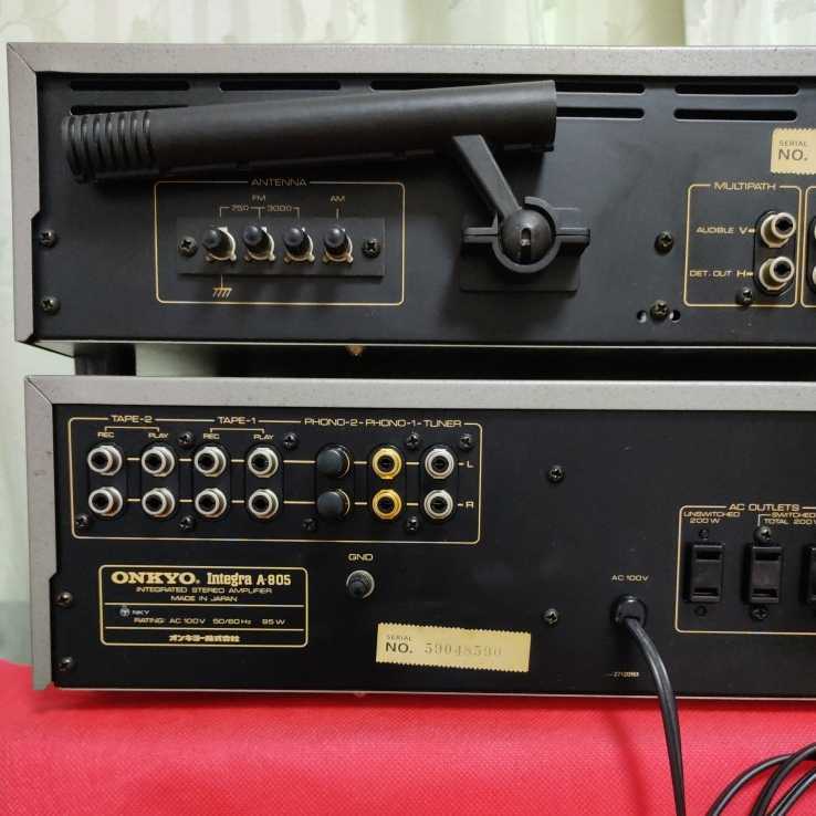 音出し確認品ONKYO【プリメインアンプA-805+チューナーT-406】セット、簡易メンテ、ランプLED交換、オンキヨー ONKYO Integra A-805 現状品 past) プリメイン