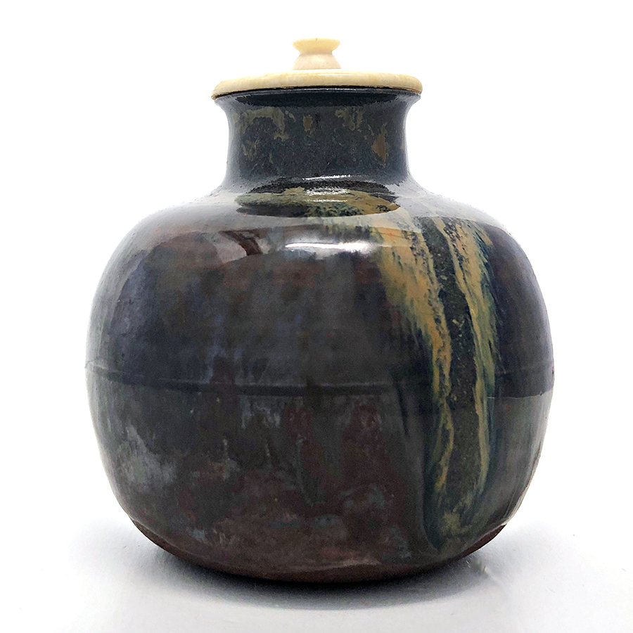 1円~! 十四代 亀井味楽 丸壺茶入 高取 共箱付 茶道具(茶道具)｜売買 