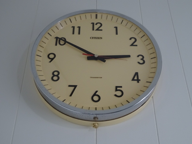 昭和レトロ 学校時計 CITIZEN アナログ時計 CITIZEN 掛時計 ブラウン