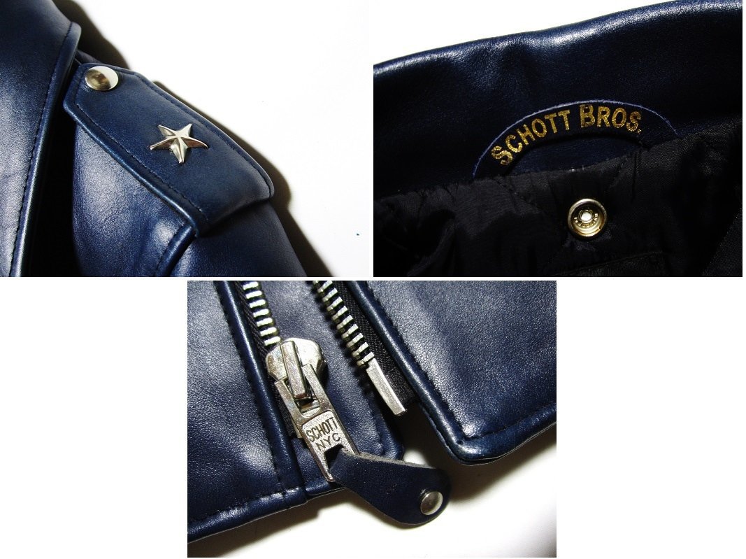 極美品 Schott 613UST/7164 LONG ショット ワンスター ダブル