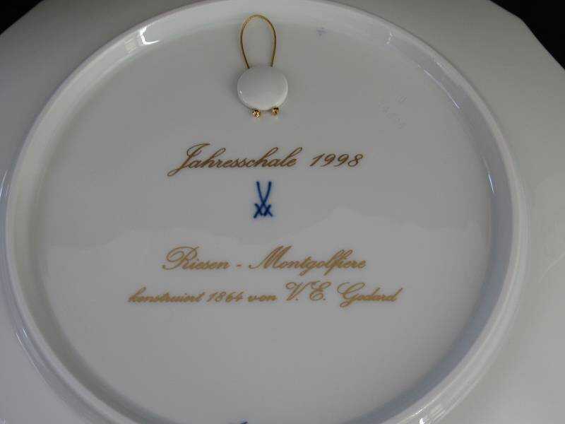 ○1円 超美品 Meissen マイセン 1998年イヤープレート モンゴルフィ