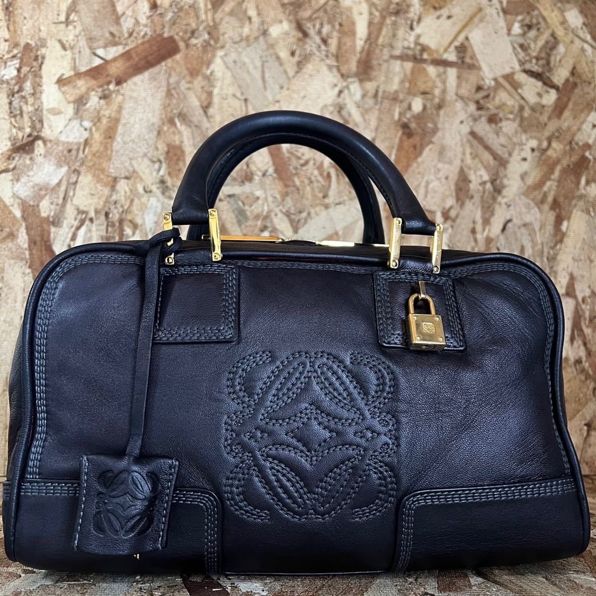 ロエベ LOEWE 1円☆美品☆ アマソナ28 マットブラック ハンドバッグ 