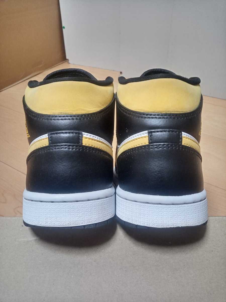 ナイキ　エアジョーダン1MID 26cm ホワイト　ブラック　イエロー　AJ パンダ 0 新品26cm相当NIKE｜エアジョーダン１MID｜ホワイト&frasl;ブラック Air Nike Y-492