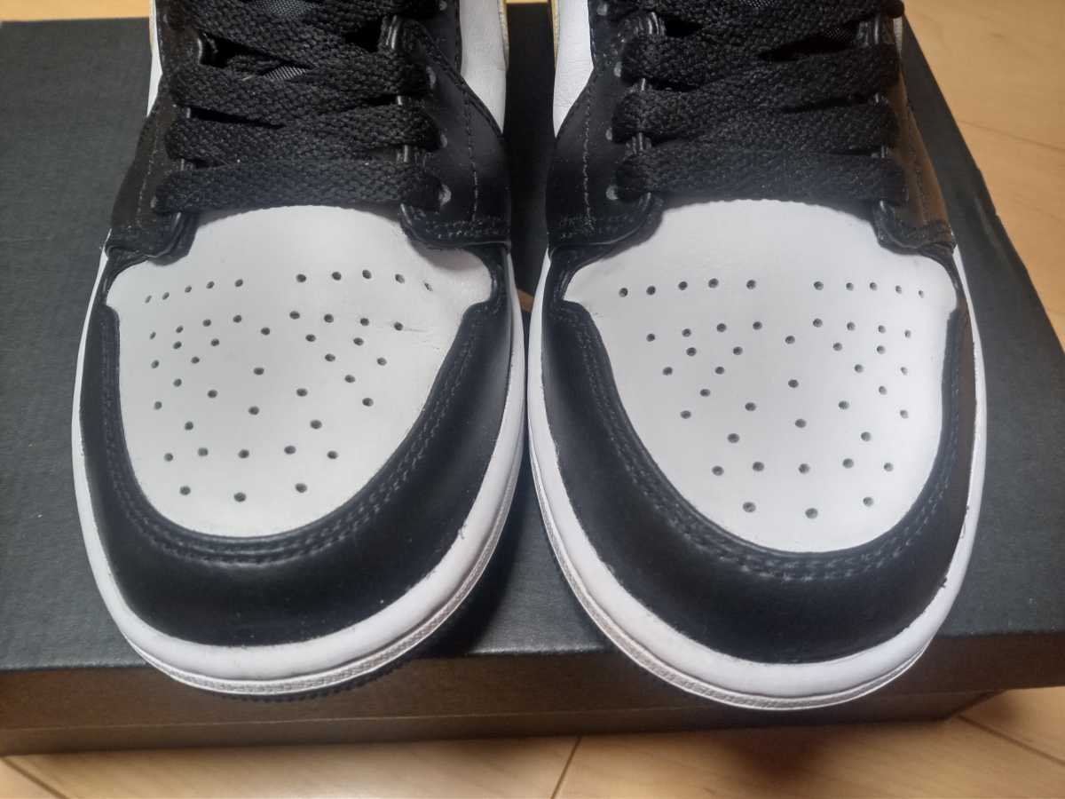 ナイキ　エアジョーダン1MID 26cm ホワイト　ブラック　イエロー　AJ パンダ 0 新品26cm相当NIKE｜エアジョーダン１MID｜ホワイト&frasl;ブラック Air Nike Y-492