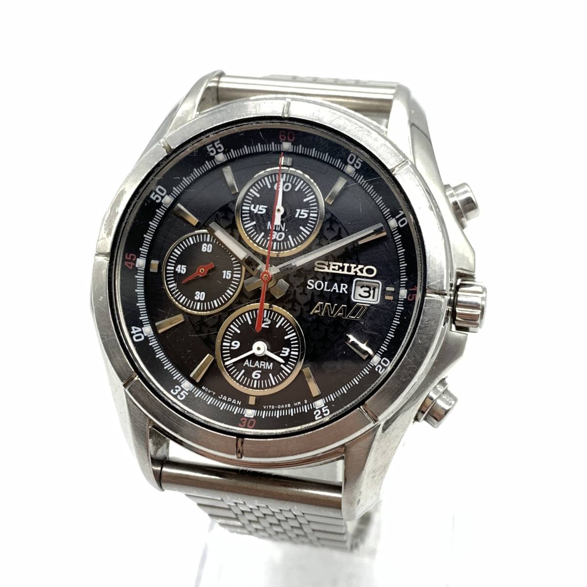 SEIKO V172-0AB0 Solar Chronograph ANA クロノグラフ ソーラー PILOT 