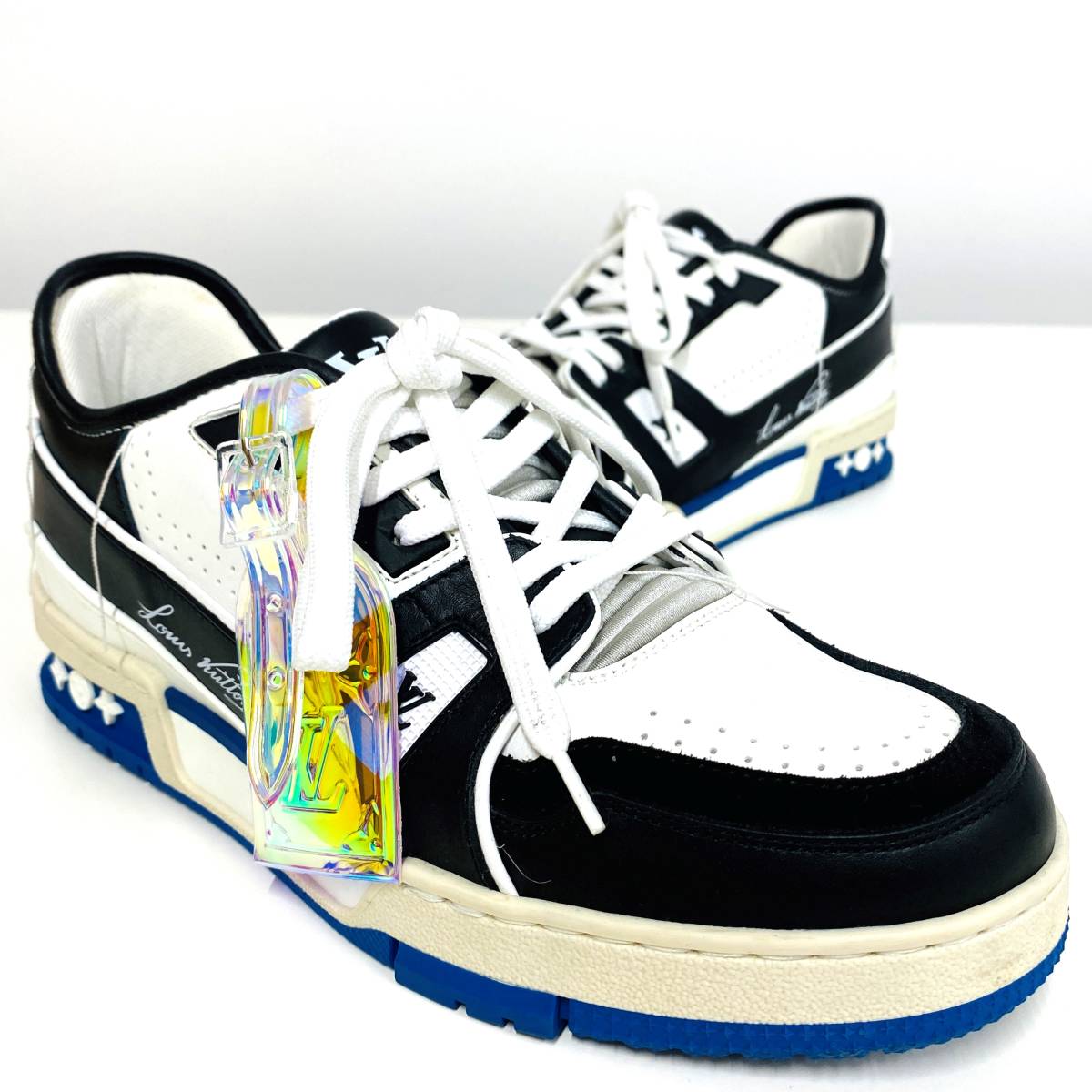 納品書コピー付 LOUIS VUITTON 21SS LV TRAINER SNEAKER WHITE ルイ 