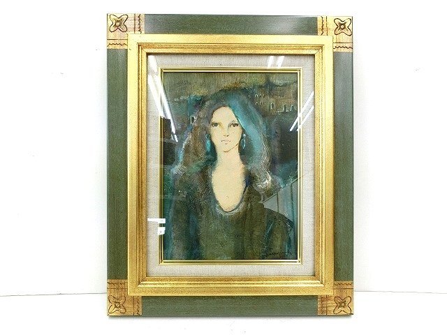 キングラム[19]中島裕子 「枯葉色の町」 1974年 絵画 人物画 油彩 婦人