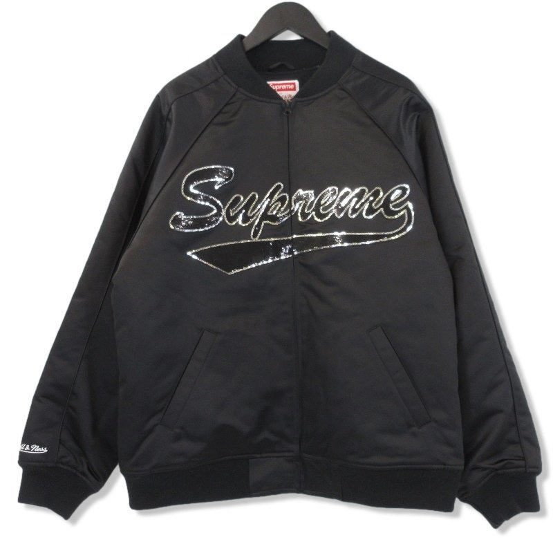 良品 Supreme シュプリーム Mitchell&Ness Sequin Logo Varsity Jacket 