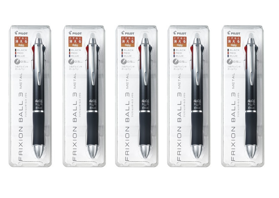5本セット パイロット フリクションボール3 メタル グラデーションブラック　LFBTRF30EF 490250544754