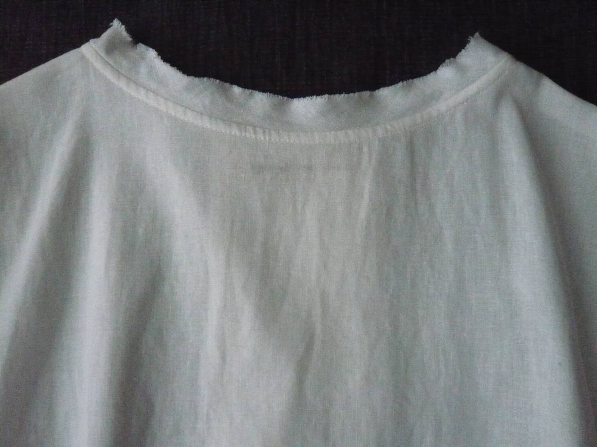 美品　コンジェペイエ　リネン混　レース付き　チュニック　7分袖 - コンジェペイエ 機能付リネン混レース使いシャツチュニック 新品未使用タグ付き ご愛用様お勧め Unblend│MONO