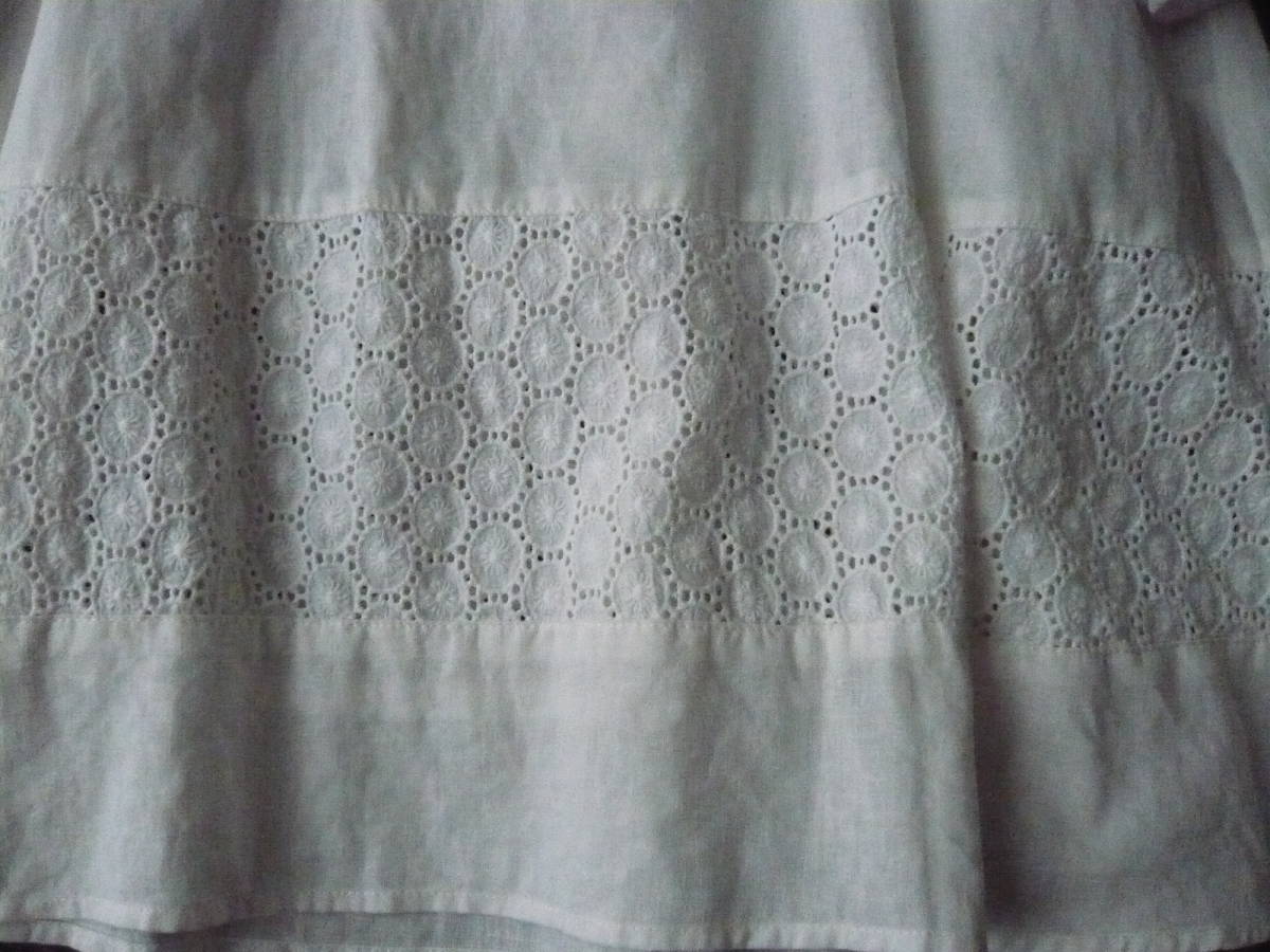 美品　コンジェペイエ　リネン混　レース付き　チュニック　7分袖 - コンジェペイエ 機能付リネン混レース使いシャツチュニック 新品未使用タグ付き ご愛用様お勧め Unblend│MONO