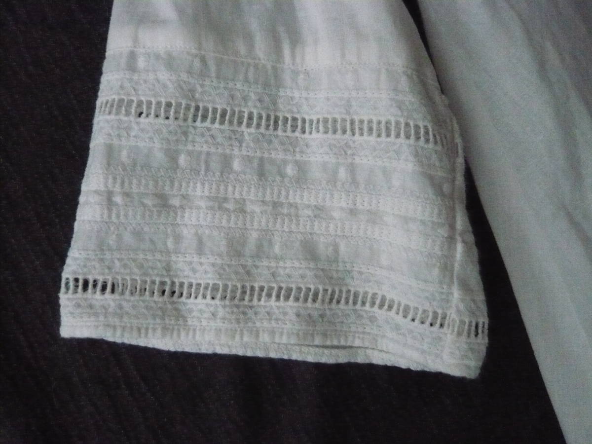 美品　コンジェペイエ　リネン混　レース付き　チュニック　7分袖 - コンジェペイエ 機能付リネン混レース使いシャツチュニック 新品未使用タグ付き ご愛用様お勧め Unblend│MONO