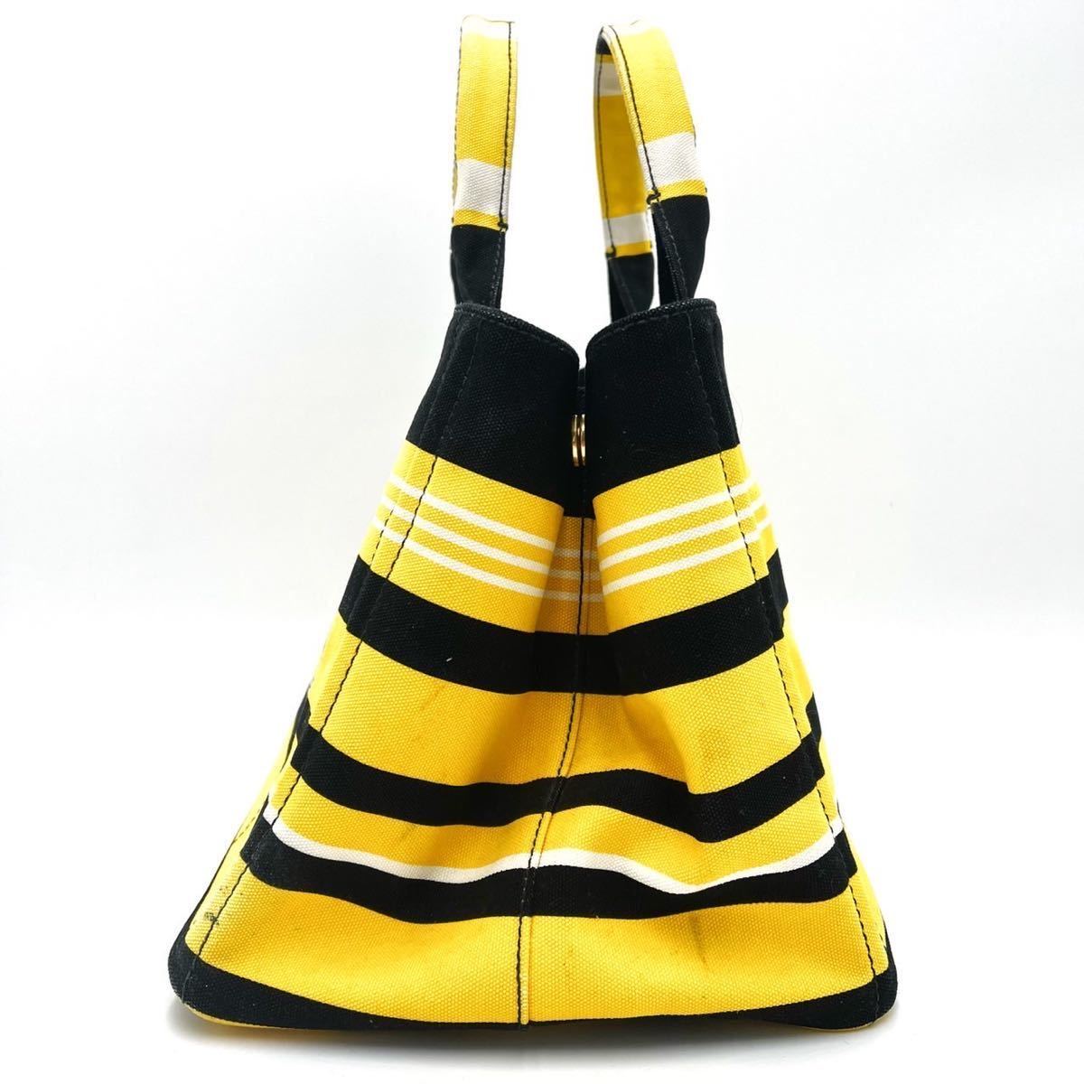 ○陰陽讃歌○PRADA プラダ カナパ ボーダー トートバッグ ハンド  