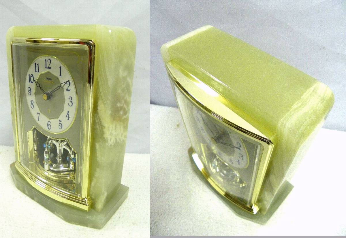 ◇セイコー SEIKO 電波置時計 電池 未使用 オニキス？ BY223M