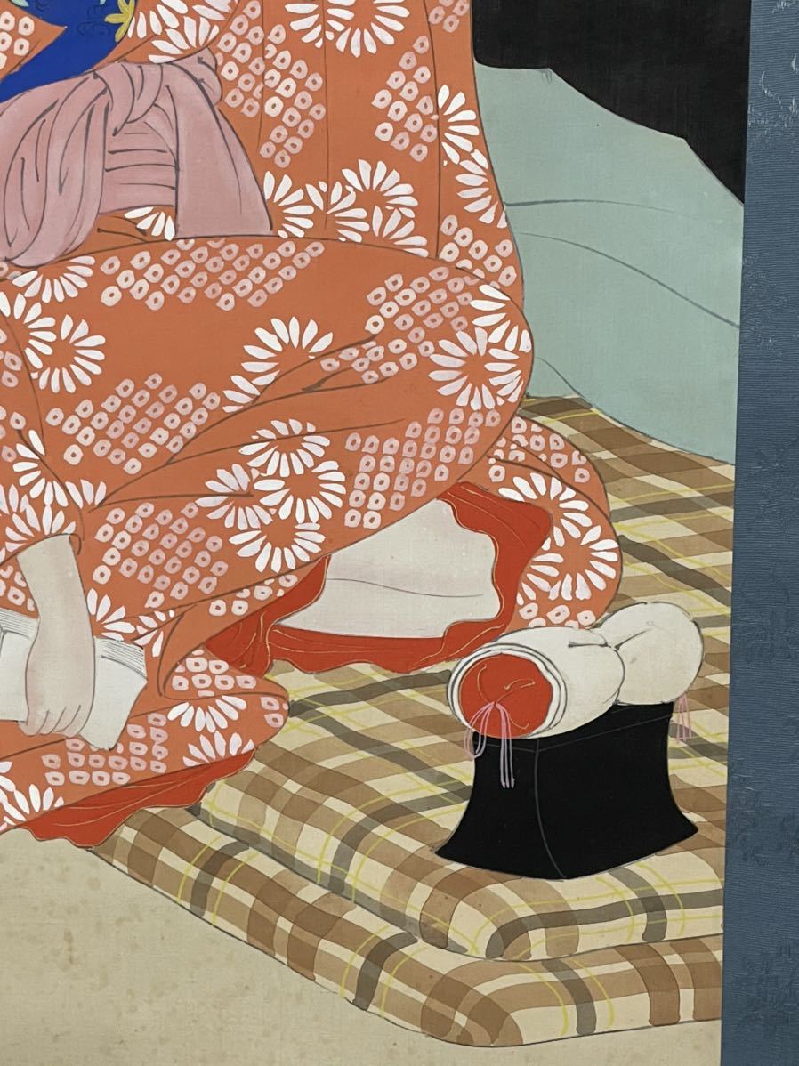 美人画 掛軸 日本画 絹本肉筆 作家不明☆浮世絵美人◇絹本肉筆 Yahoo!