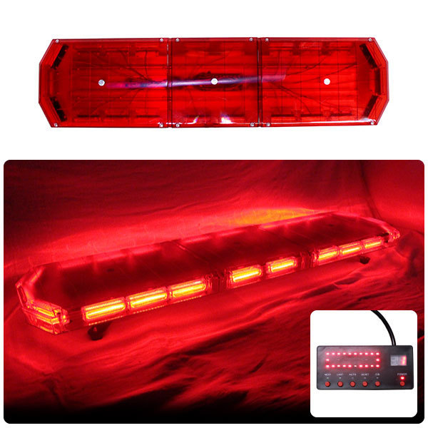 【全長120cm】LED 回転灯 大型ラウンドタイプ 【レッド】 赤色 赤 点灯パターン21種類 高照度COBチップ 緊急車両 レッカー車 WB-833-120 回転灯 LED 赤 + ブルーCOBチップ採用 パトランプ