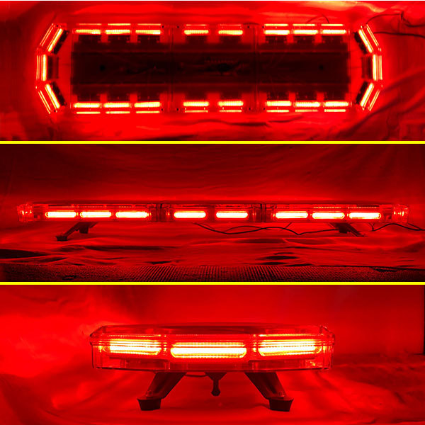 【全長120cm】LED 回転灯 大型ラウンドタイプ 【レッド】 赤色 赤 点灯パターン21種類 高照度COBチップ 緊急車両 レッカー車 WB-833-120 回転灯 LED 赤 + ブルーCOBチップ採用 パトランプ