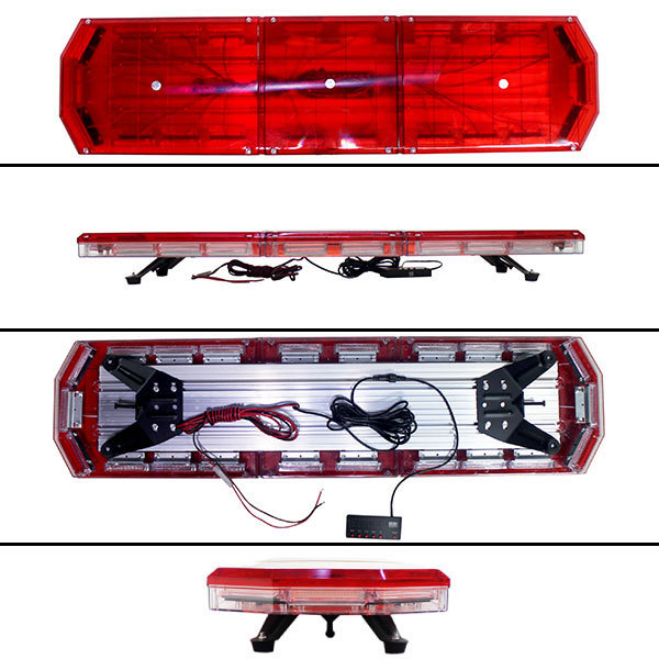 【全長120cm】LED 回転灯 大型ラウンドタイプ 【レッド】 赤色 赤 点灯パターン21種類 高照度COBチップ 緊急車両 レッカー車 WB-833-120 回転灯 LED 赤 + ブルーCOBチップ採用 パトランプ