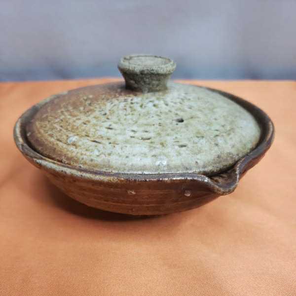 急須 煎茶道具 備前焼 宝瓶 手捻り 分福茶釜 在印 狸 茶器 伊賀