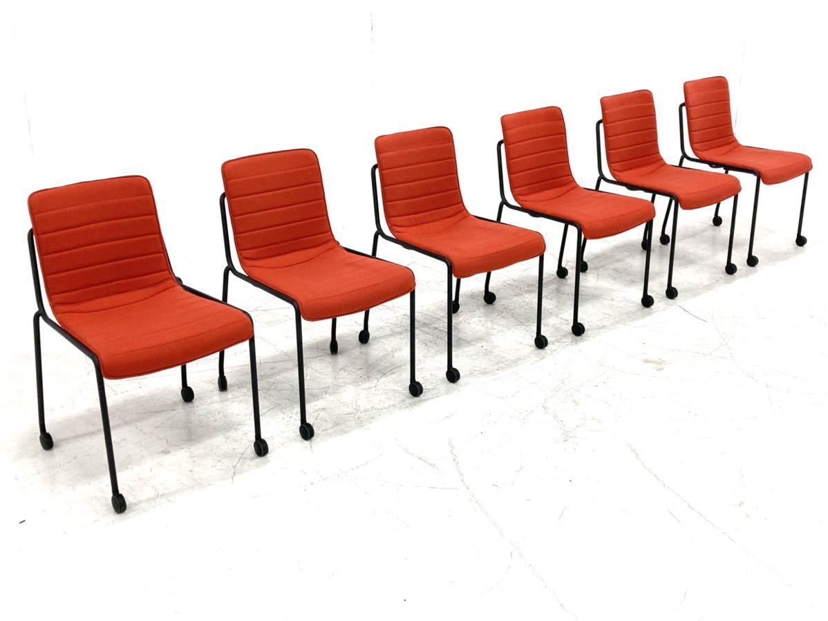 美品　コクヨ　DAYS OFFICE/デイズオフィス　ミーティングチェア6脚セット　約36万　モダン　4本脚　キャスター付　スタッキング　多目的