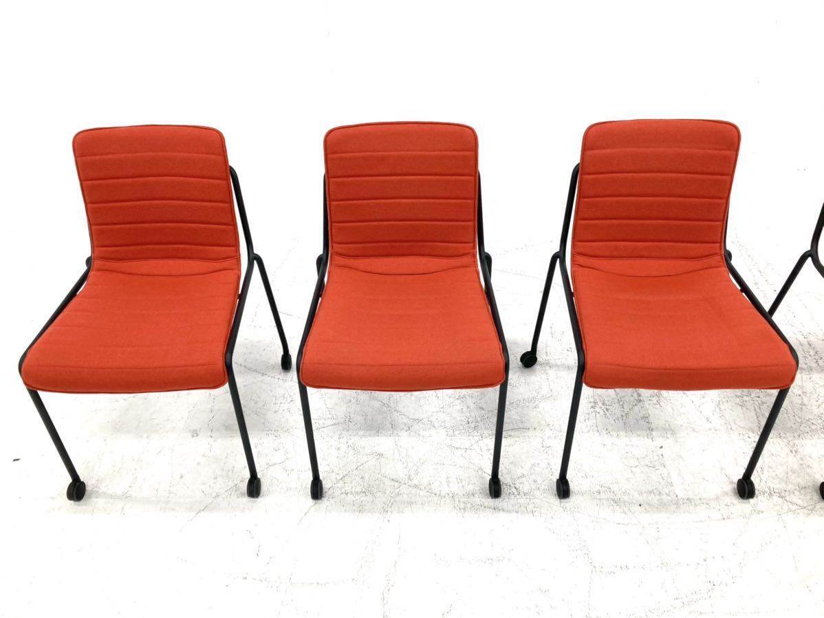 美品　コクヨ　DAYS OFFICE/デイズオフィス　ミーティングチェア6脚セット　約36万　モダン　4本脚　キャスター付　スタッキング　多目的