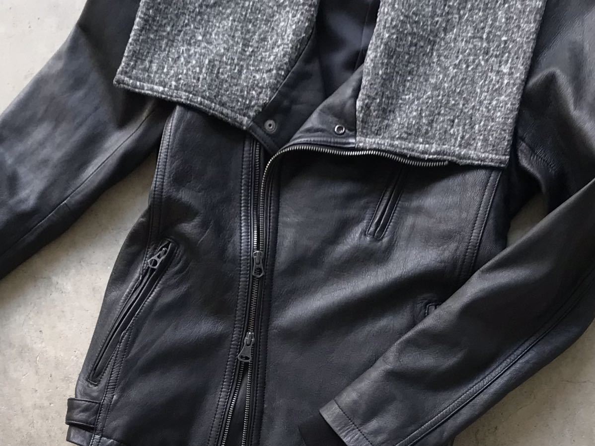 美品 キャサリンハムネット ゴートレザー ライダース L