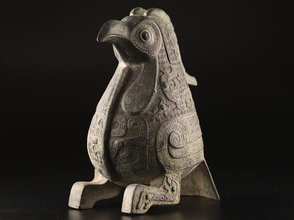 流】中国美術 青銅饕餮紋 鳥形尊 高30.5cm KG034 文化遺産オンライン