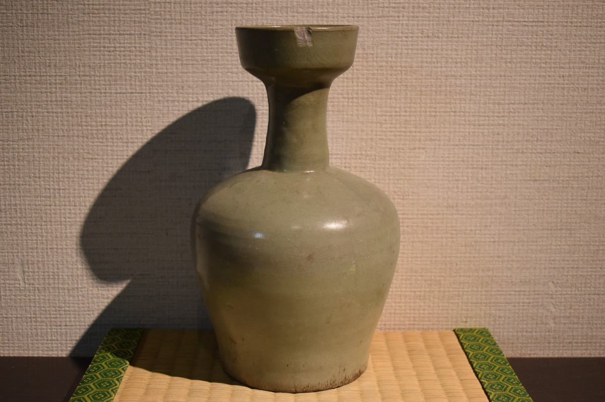 GE】Y2239【コレクター所蔵品】時代 高麗青磁花瓶 /朝鮮美術 古美術品