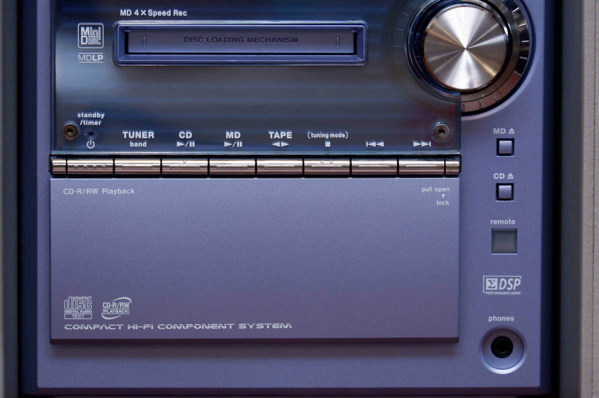 KENWOOD RXD-SL3MD 2003年製 CD/MD/TUNER/TAPE ミニコンポ +スピーカー 