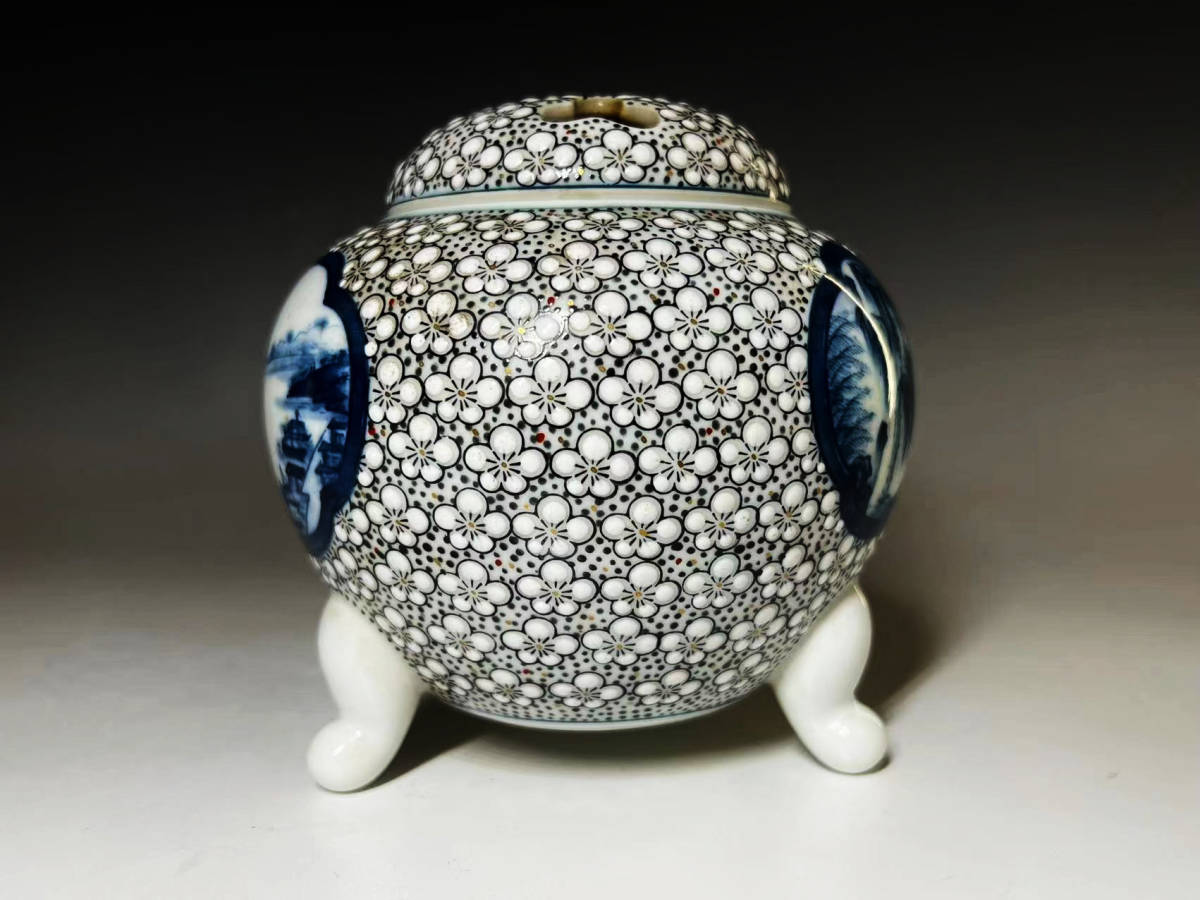 畑萬陶苑 - | GALLERY HULS 香炉 京都の骨董品 碗 明(YC233) 山水