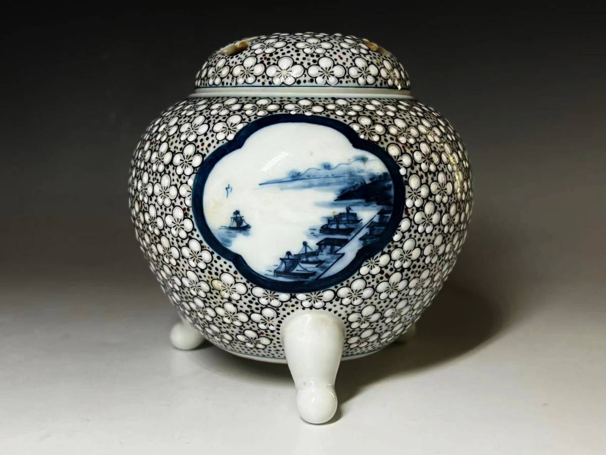 畑萬陶苑 - | GALLERY HULS 香炉 京都の骨董品 碗 明(YC233) 山水