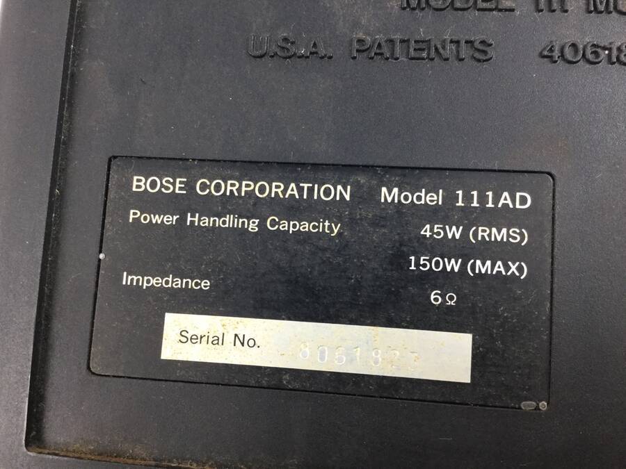 BOSE 111AD セッティングフリー型フルレンジスピーカー ネットカバー