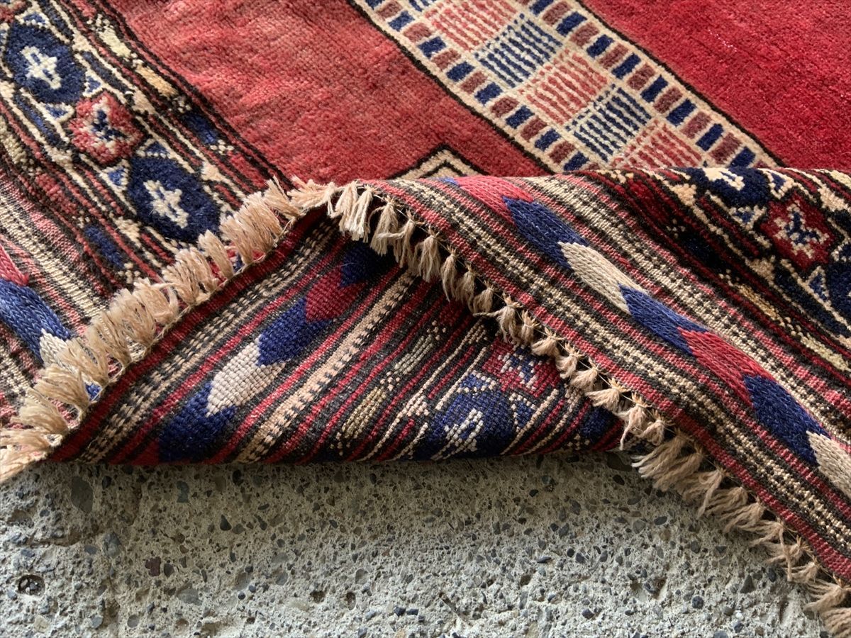 183×149cm アフガニスタン産 絨毯 ラグ アンティーク家具 マジック カーペット 01AOARE220330010D