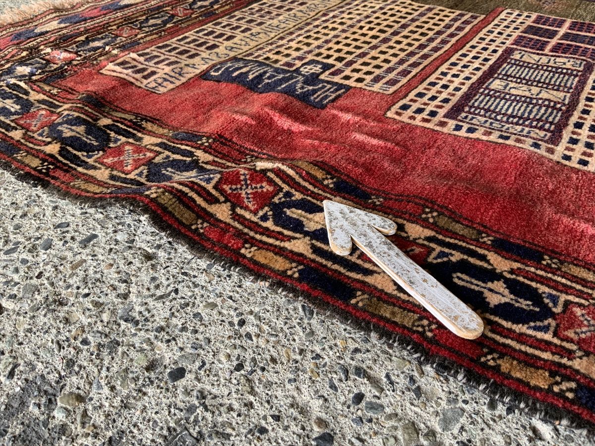 183×149cm アフガニスタン産 絨毯 ラグ アンティーク家具 マジック カーペット 01AOARE220330010D