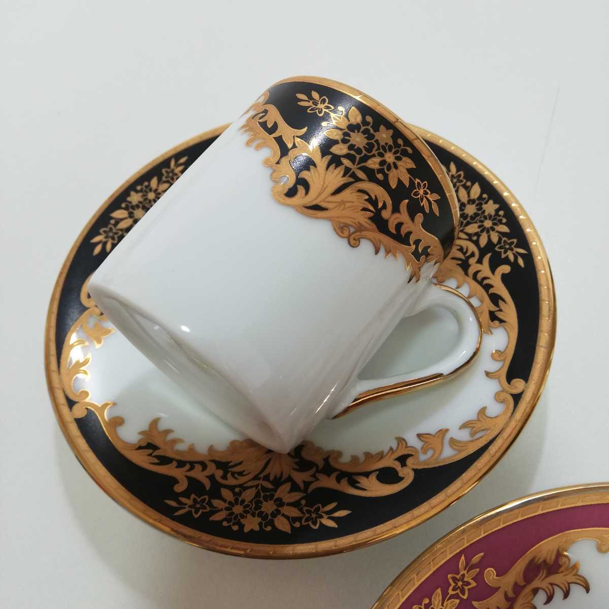 ROYAL CAFE ロイヤルカフェ パープル&ブラック デミタスカップ 