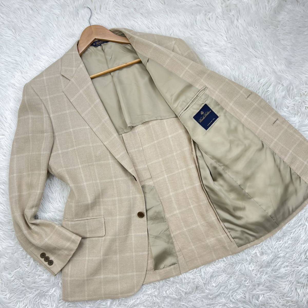 D38ブルックスブラザーズ【一流の品格】シルク リネン混 テーラード