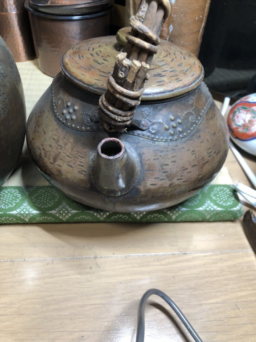 金谷五郎三郎 勇福堂》日本茶道具－名家金谷五郎三郎造黄銅鎚目丸式