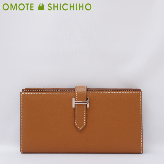 HERMES エルメス ベアンスフレ 二つ折り 長財布 ヴォーエプソン K刻印 