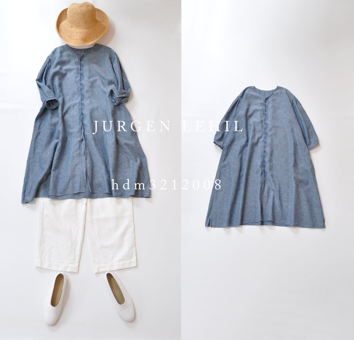 格安，定番 JURGEN LEHL ヨーガンレール コットンリネン シャンプレー ワンピース(Mサイズ)｜売買されたオークション情報、yahooの商品情報をアーカイブ公開 - オークファン Mサイズ