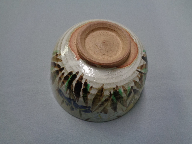 本物保証】 ♪ 「伊坂清香」造 乾山風菖蒲絵茶碗 共箱（桐箱 四方桟