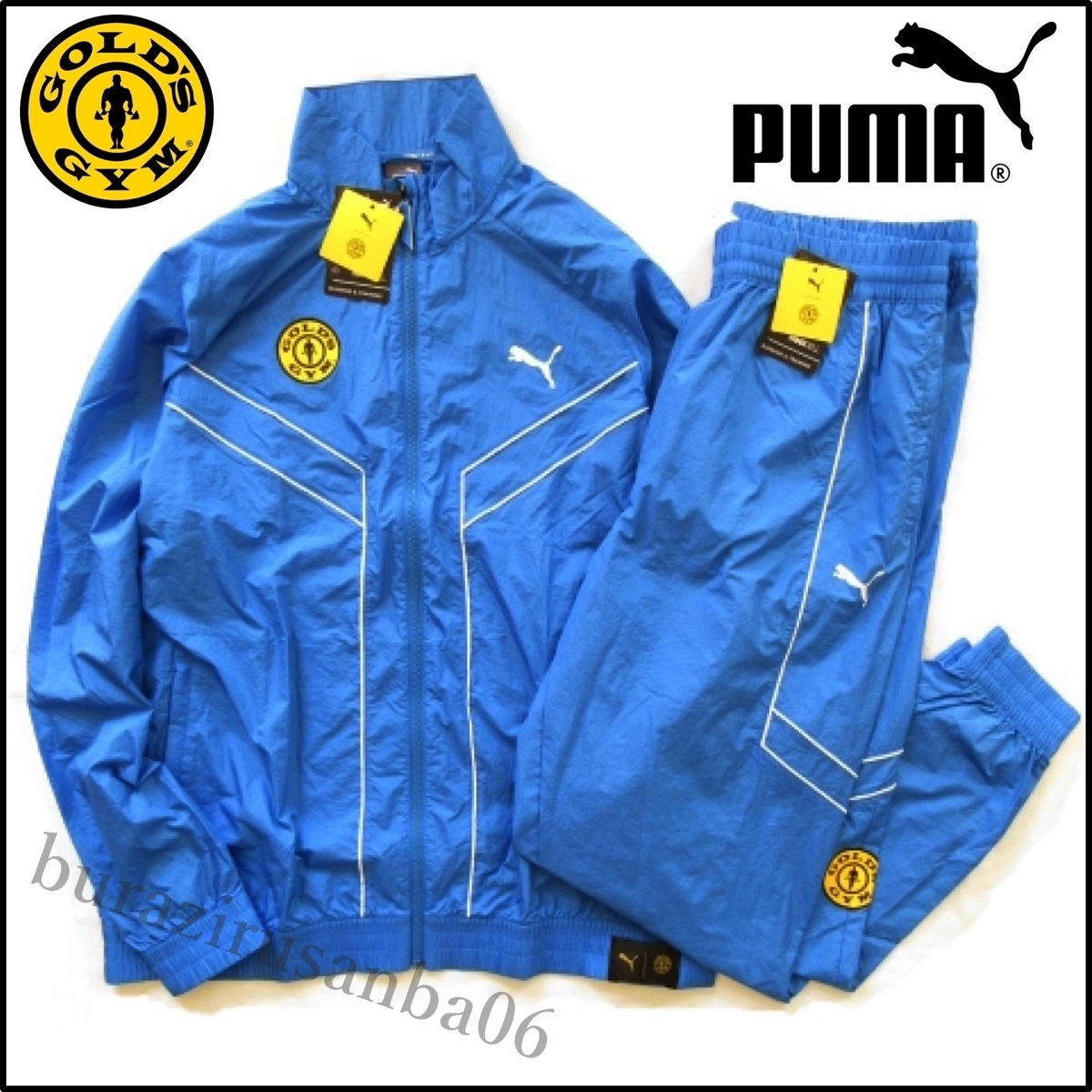 【新作入荷，本物保証】 定価18 700円 プーマ&times;ゴールドジム コラボ PUMA&times;GOLD&lsquo;S GYM ナイロン ジャケット ナイロンパンツ セットアップ メンズ US/L(プーマ)｜売買されたオークション情報、yahooの商品情報をア ナイロン