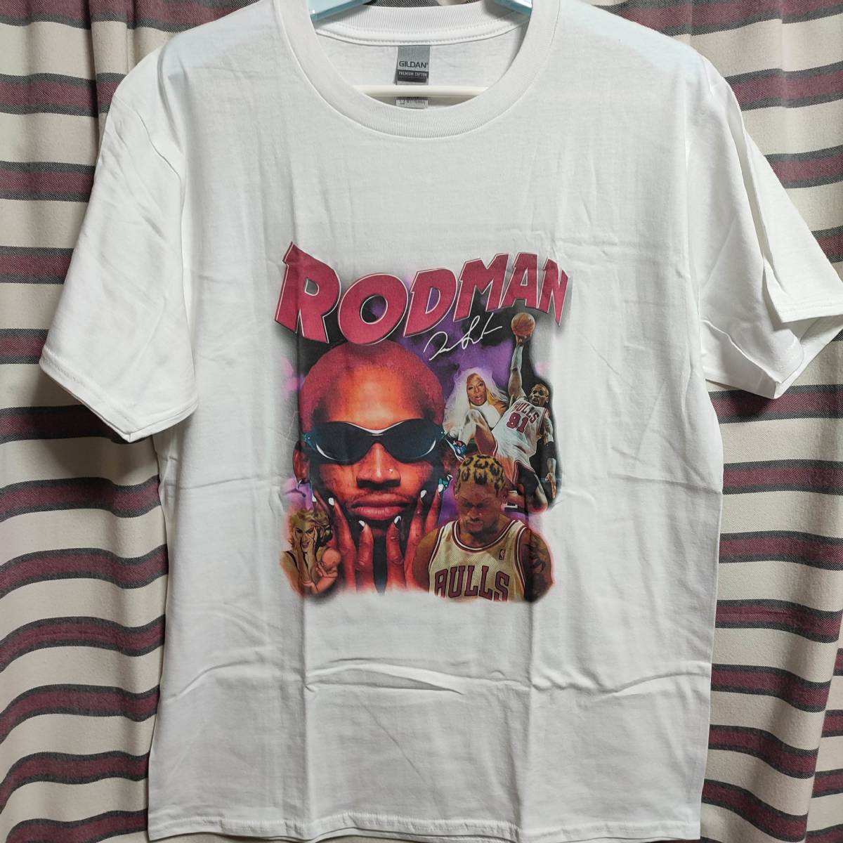  BIGプリントTシャツ RAP Tee NBA デニスロッドマン DENNIS RODMAN RAP HIPHOP レッチリ(Tシャツ)｜売買されたオークション情報、yahooの商品情報をアーカイブ公開 - オークファン Tシャツ
