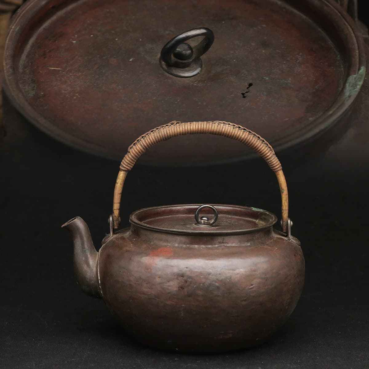 全国無料，豊富な HU342 時代物 銅製 銀環摘 籐巻提手 銅水注 高11.5cm 重145g 銅湯沸 銅茶注 銅急須 茶道具(銅製)｜売買されたオークション情報、yahooの商品情報をアーカイブ公開 - オークファン その他